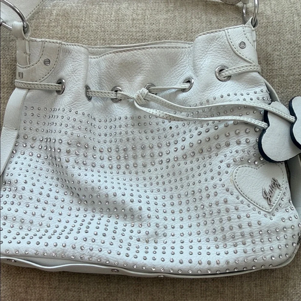 Vintage Juicy Couture White Leather & Rhinestone Studded Women's Bag